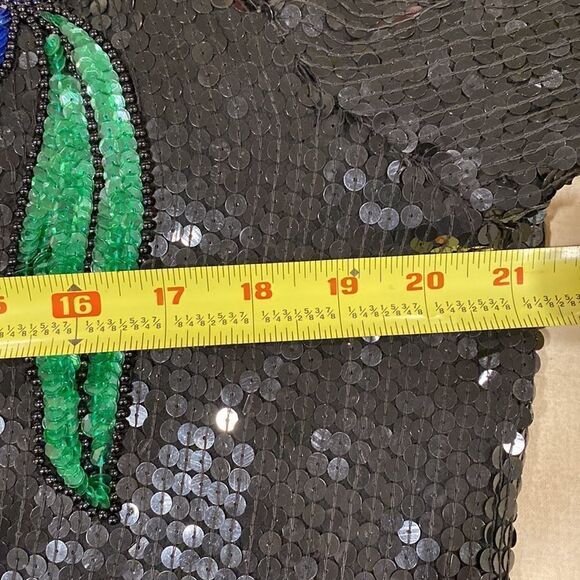 Stenay vintage silk floral sequined blouse, size M. - Picture 13 of 14